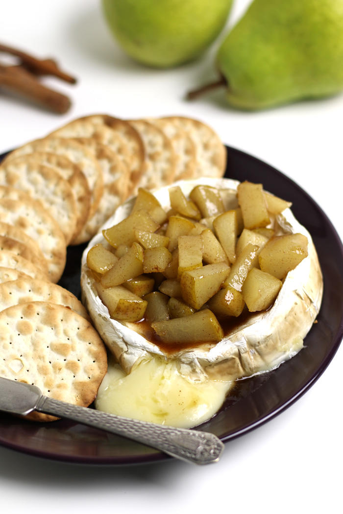 Caramelized Pear Baked Brie